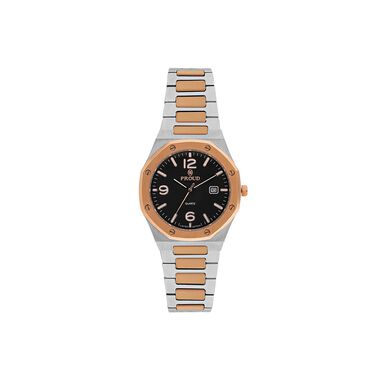 Proud Rose Gold and Silver with Leather Strap Men’s Watch - UH-21PR014