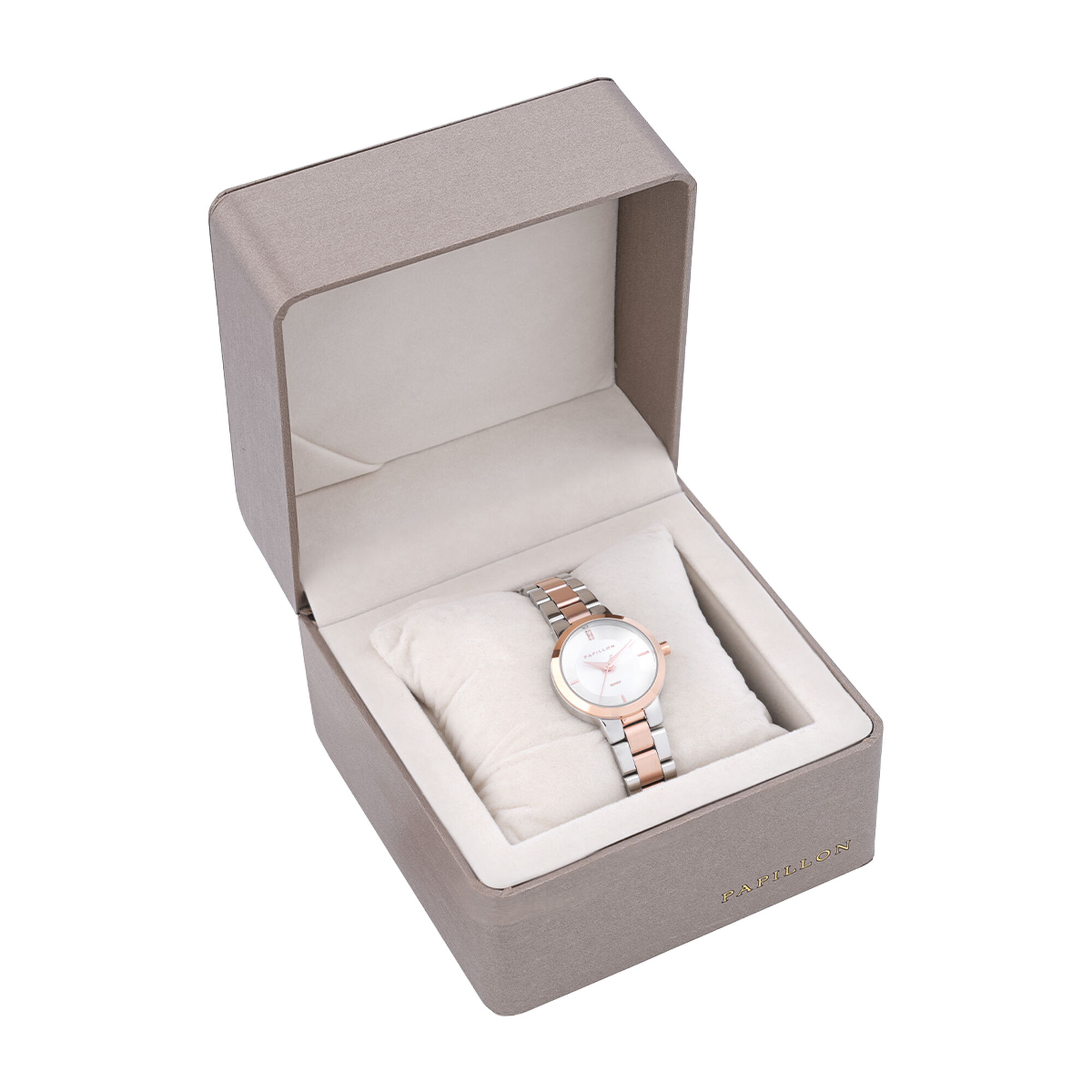 Steel PAPILLON Watch Silver & Rose Gold