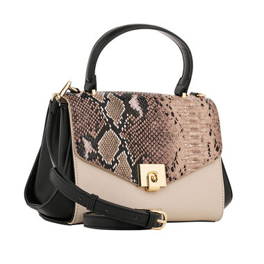 Snake-pattern and beige bow bag NOR-202211B_M